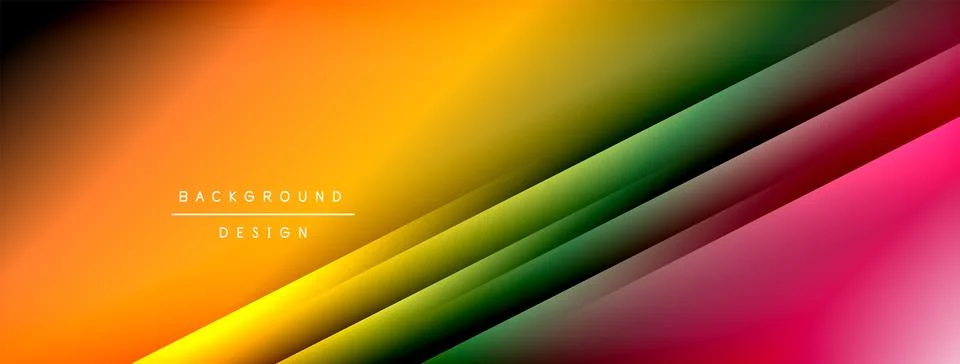Dynamic shadow lines with gradient colors geometric background Stock Illustration
