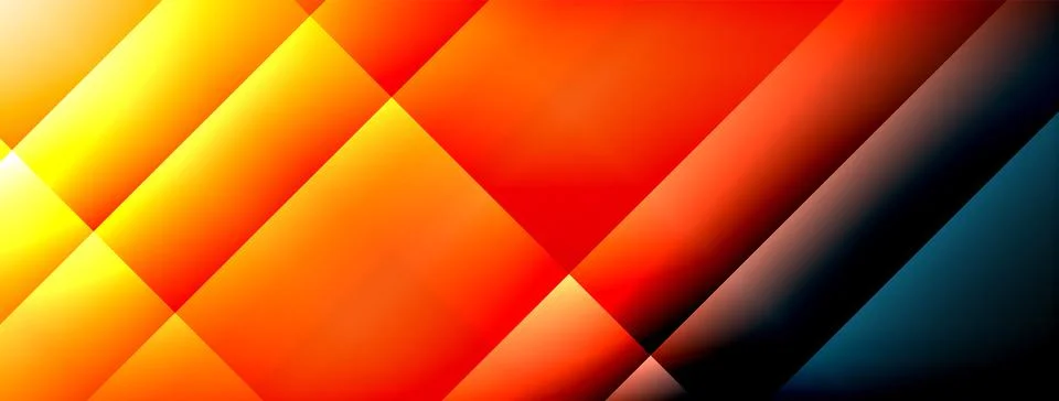 Dynamic shadow lines with gradient colors geometric background Stock Illustration