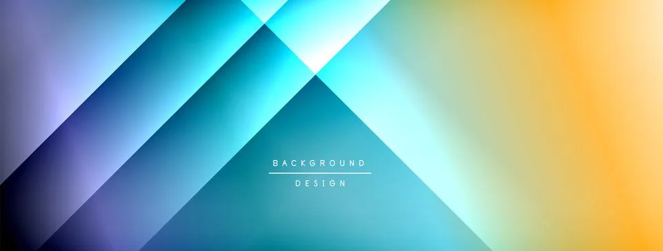 Dynamic shadow lines with gradient colors geometric background Stock Illustration