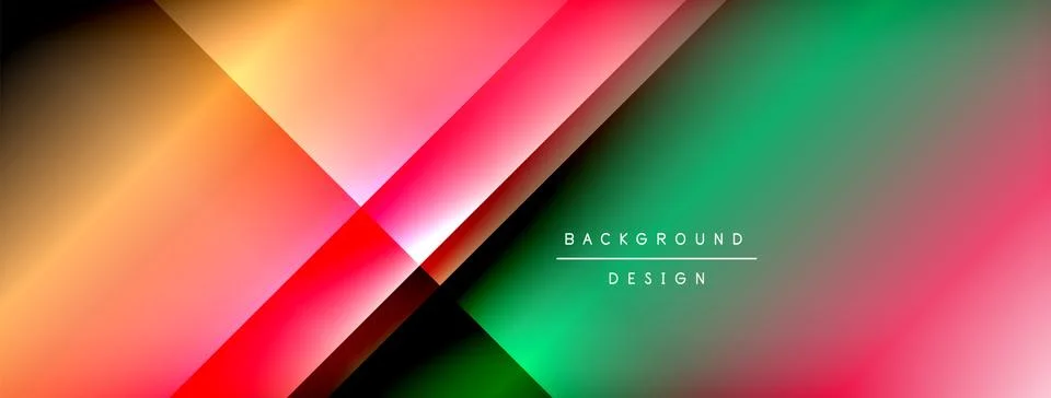 Dynamic shadow lines with gradient colors geometric background Stock Illustration