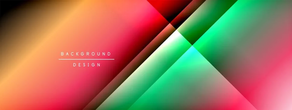 Dynamic shadow lines with gradient colors geometric background Stock Illustration