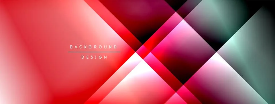 Dynamic shadow lines with gradient colors geometric background Illustrazione stock