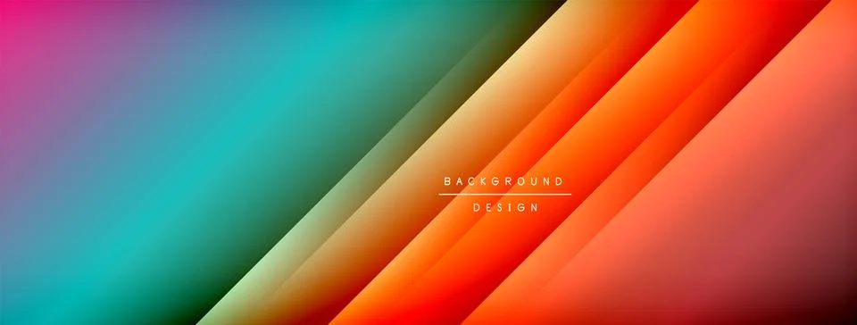 Dynamic shadow lines with gradient colors geometric background Stock Illustration