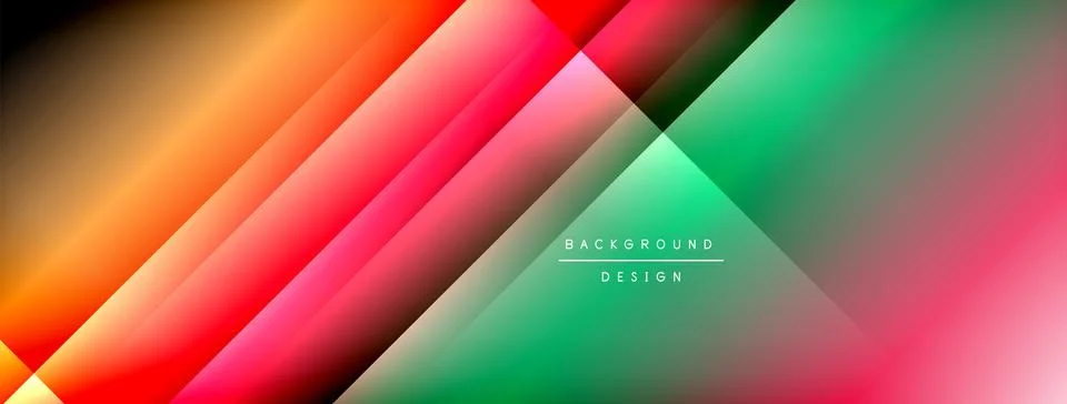 Dynamic shadow lines with gradient colors geometric background Stock Illustration