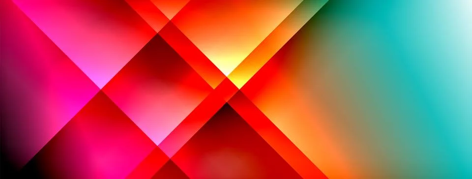 Dynamic shadow lines with gradient colors geometric background Stock Illustration