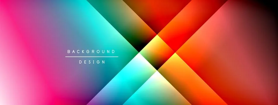 Dynamic shadow lines with gradient colors geometric background Stock Illustration