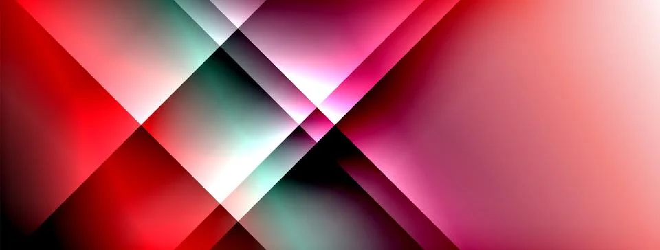 Dynamic shadow lines with gradient colors geometric background Illustrazione stock