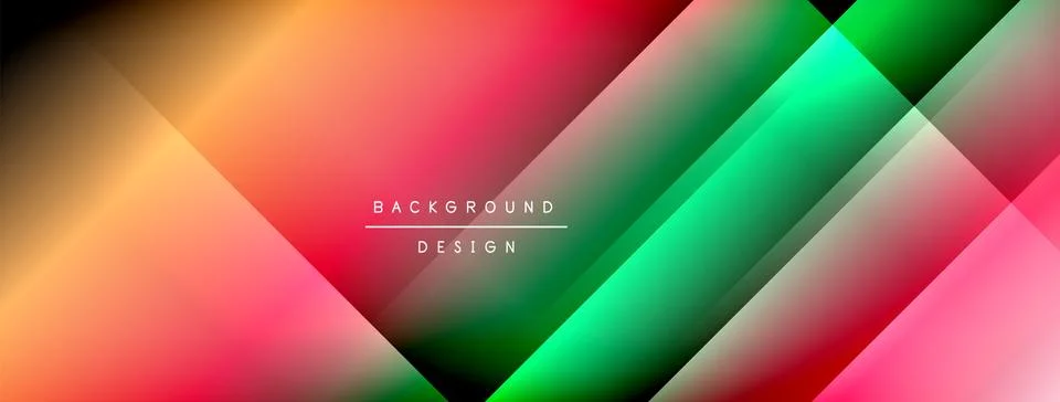 Dynamic shadow lines with gradient colors geometric background Stock Illustration