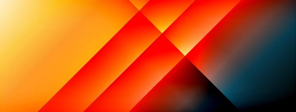 Dynamic shadow lines with gradient colors geometric background Stock Illustration