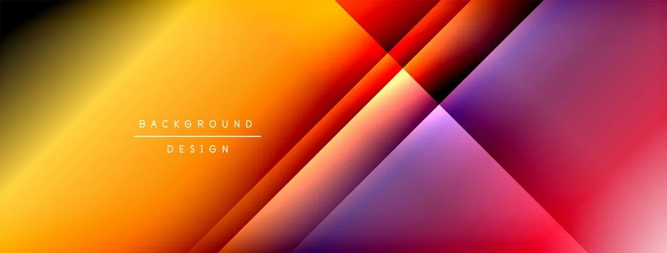 Dynamic shadow lines with gradient colors geometric background Illustrazione stock