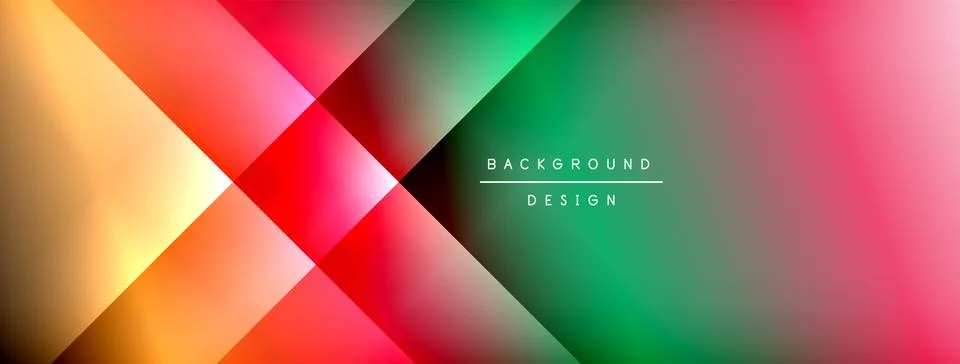 Dynamic shadow lines with gradient colors geometric background Stock Illustration