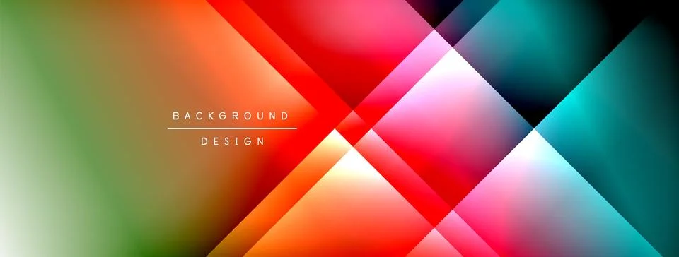 Dynamic shadow lines with gradient colors geometric background Stock Illustration