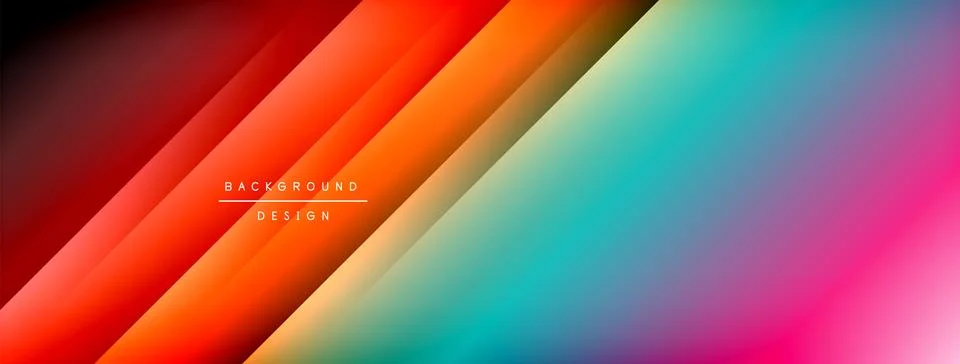 Dynamic shadow lines with gradient colors geometric background Stock Illustration