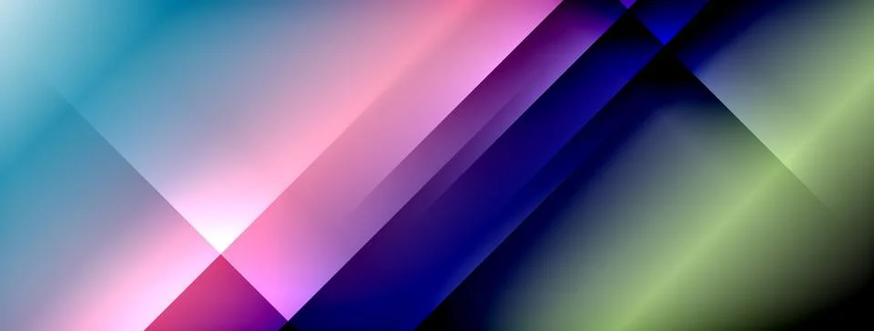 Dynamic shadow lines with gradient colors geometric background Stock Illustration