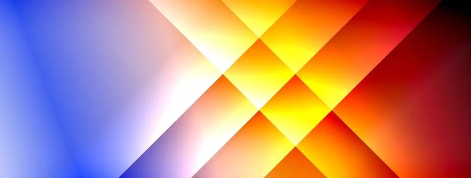 Dynamic shadow lines with gradient colors geometric background Stock Illustration