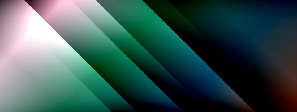 Dynamic shadow lines with gradient colors geometric background Stock Illustration