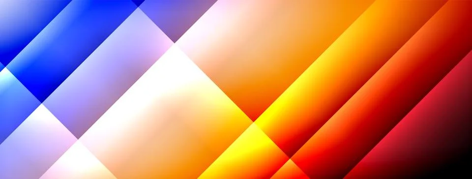Dynamic shadow lines with gradient colors geometric background Illustrazione stock