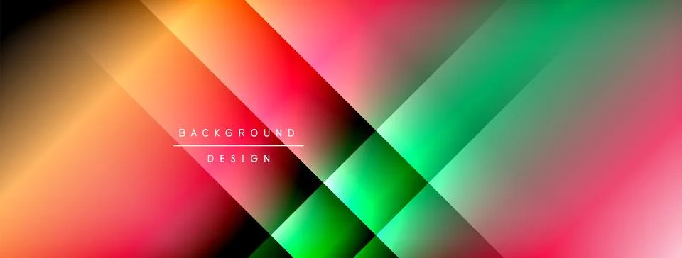 Dynamic shadow lines with gradient colors geometric background Stock Illustration
