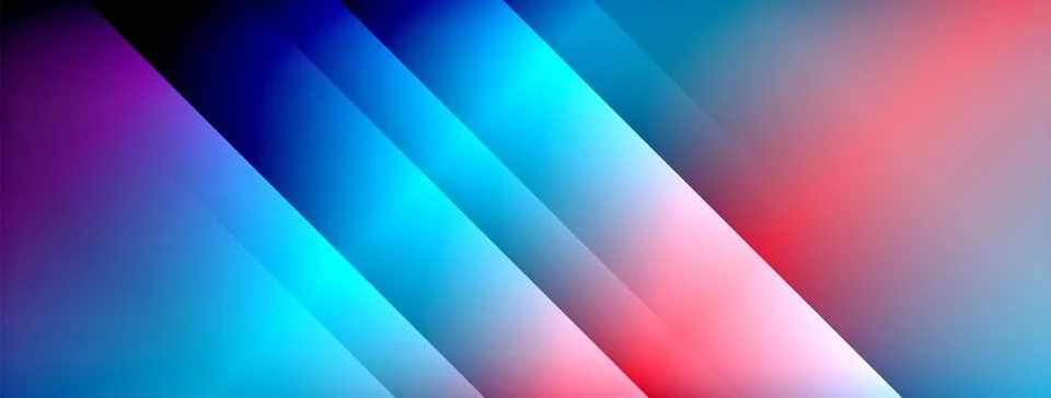 Dynamic shadow lines with gradient colors geometric background Stock Illustration