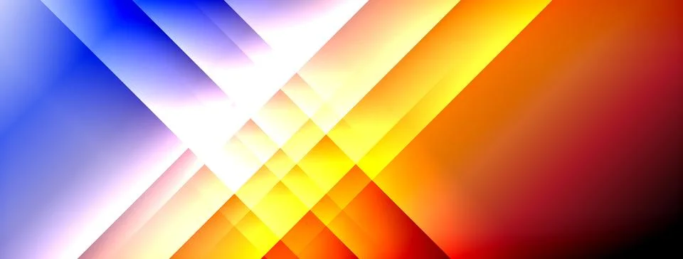 Dynamic shadow lines with gradient colors geometric background Stock Illustration