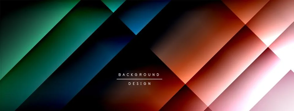 Dynamic shadow lines with gradient colors geometric background Stock Illustration