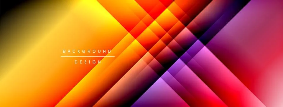Dynamic shadow lines with gradient colors geometric background Illustrazione stock
