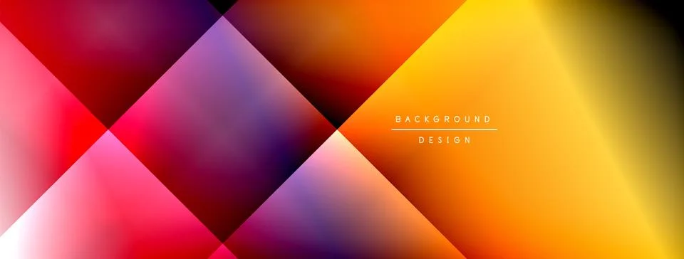 Dynamic shadow lines with gradient colors geometric background Stock Illustration