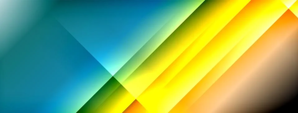 Dynamic shadow lines with gradient colors geometric background Stock Illustration