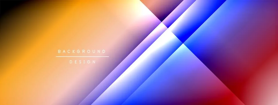 Dynamic shadow lines with gradient colors geometric background Stock Illustration