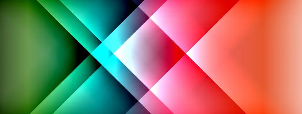 Dynamic shadow lines with gradient colors geometric background Stock Illustration