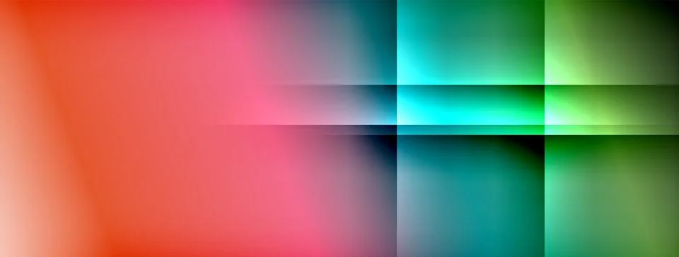 Dynamic shadow lines with gradient colors geometric background Illustrazione stock