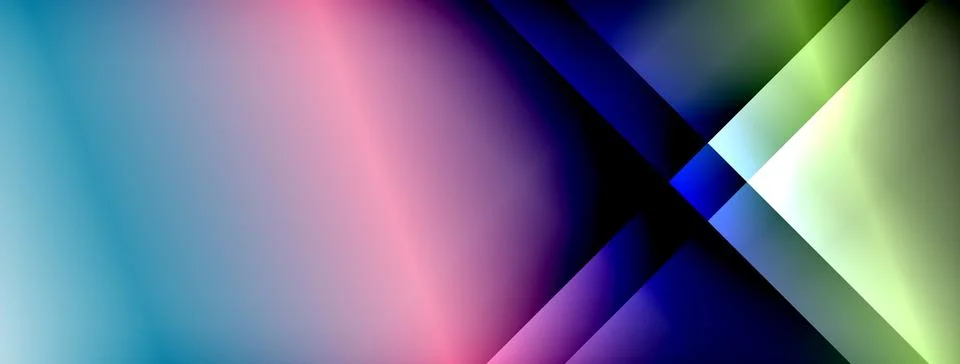 Dynamic shadow lines with gradient colors geometric background Stock Illustration