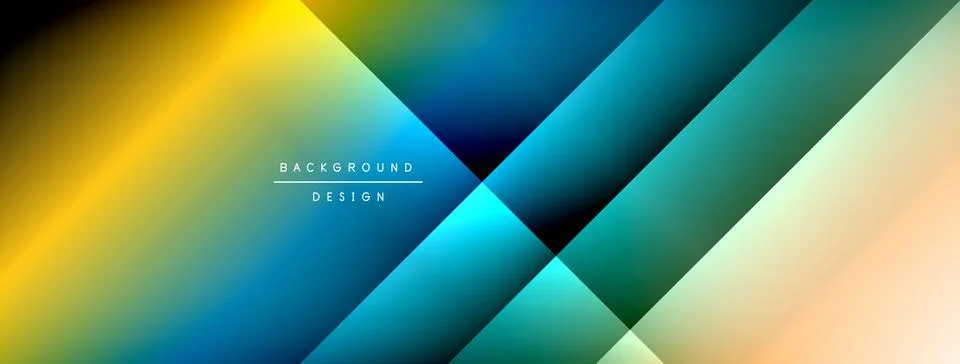 Dynamic shadow lines with gradient colors geometric background Stock Illustration