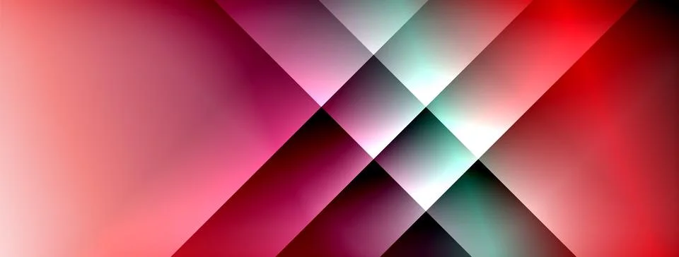 Dynamic shadow lines with gradient colors geometric background Stock Illustration