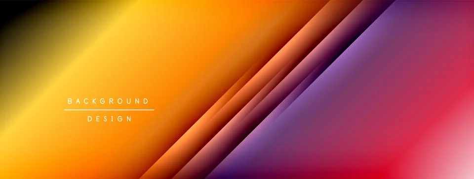 Dynamic shadow lines with gradient colors geometric background Stock Illustration