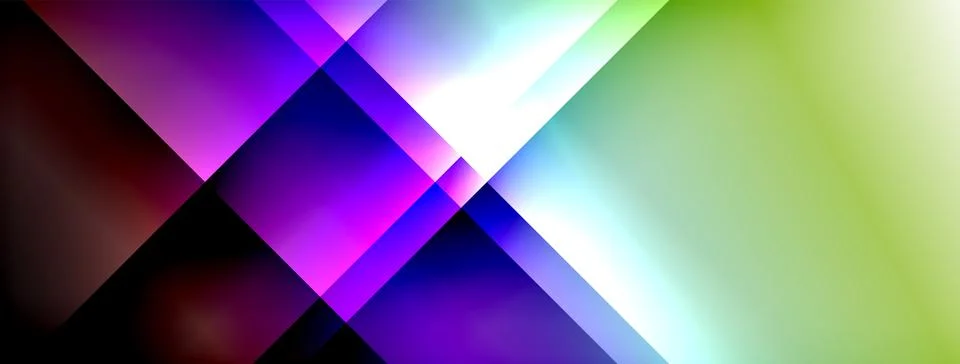 Dynamic shadow lines with gradient colors geometric background Stock Illustration