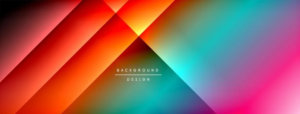 Dynamic shadow lines with gradient colors geometric background Illustrazione stock