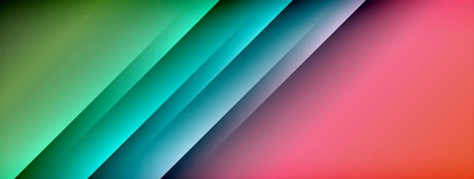 Dynamic shadow lines with gradient colors geometric background Stock Illustration
