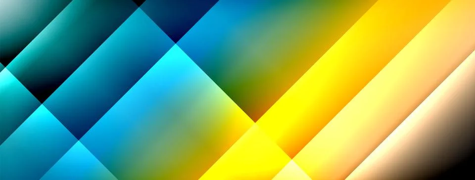 Dynamic shadow lines with gradient colors geometric background Illustrazione stock