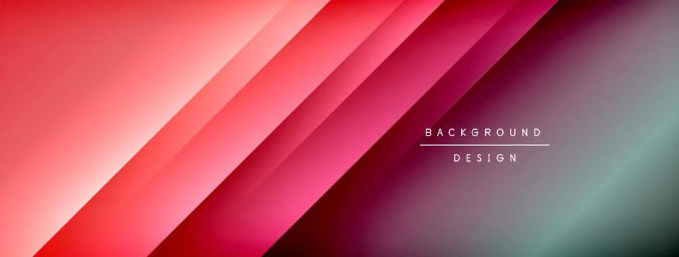 Dynamic shadow lines with gradient colors geometric background Stock Illustration