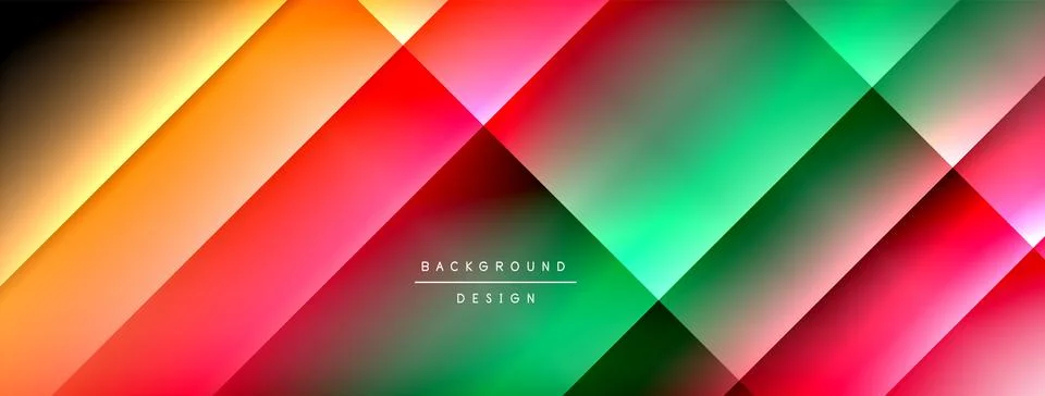 Dynamic shadow lines with gradient colors geometric background Illustrazione stock