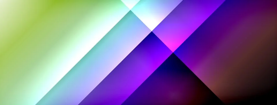 Dynamic shadow lines with gradient colors geometric background Stock Illustration