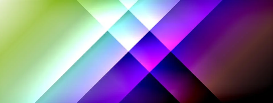 Dynamic shadow lines with gradient colors geometric background Stock Illustration