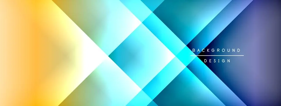 Dynamic shadow lines with gradient colors geometric background Stock Illustration