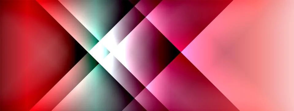 Dynamic shadow lines with gradient colors geometric background Stock Illustration