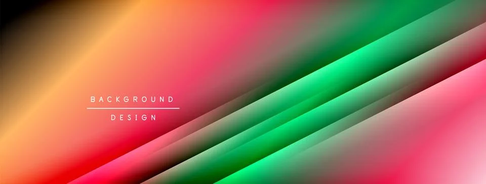 Dynamic shadow lines with gradient colors geometric background Stock Illustration