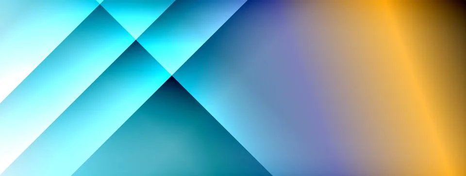 Dynamic shadow lines with gradient colors geometric background Stock Illustration