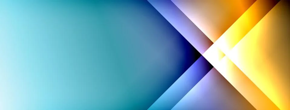 Dynamic shadow lines with gradient colors geometric background Stock Illustration