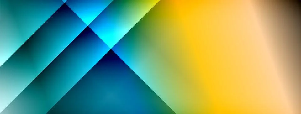 Dynamic shadow lines with gradient colors geometric background Stock Illustration