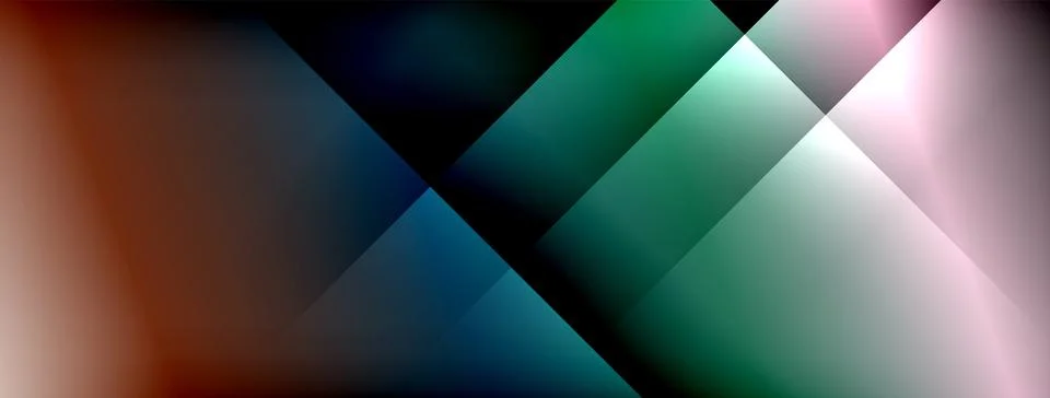 Dynamic shadow lines with gradient colors geometric background Stock Illustration